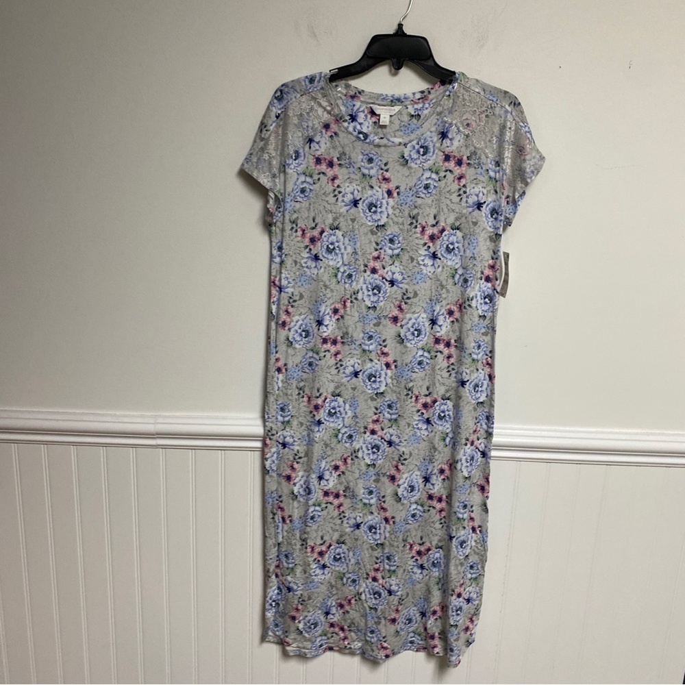 Charter Club intimates women’s size XS nightgown short sleeve floral multicolor